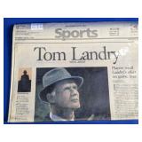 Tom Landry 2000 Newspaper Sports Page