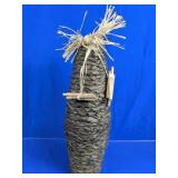 Woven Straw Bottle Vase Decor