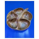 Wood Apple-Shaped Divided Serving Tray