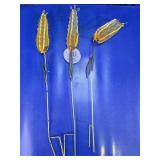 (3) Metal Corn Garden Stake Decorations