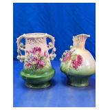 (2) Austria Floral Ceramic Vases