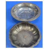Vintage Silver Tone Metal Serving Bowls