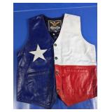 (1) Genuine Leather Texas Flag Vest