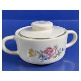 Vintage Floral Ceramic Lidded Sugar Bowl