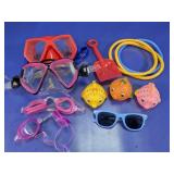 Assorted Kids Swim Gear and Pool Toy Lot