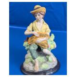 Porcelain Boy Figurine with Wheat Scythe