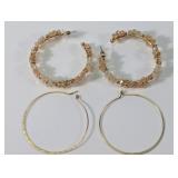 (2) Beaded Hoop Earrings Sets