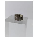 Sterling Silver Mesh Band Ring Sz 8