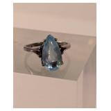 Sterling Silver Blue Topaz Size 8.5