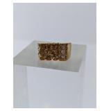 Mens Gold Plated Ring Sz 9