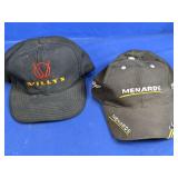 (2) Willys & Menards Baseball Caps