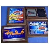 (4) ISCA Award Plaques Wood Frame