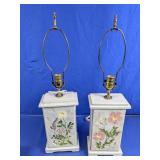 (2) Floral Ceramic Table Lamps