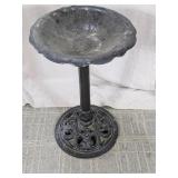 Vintage Cast Iron Scalloped Pedestal Bird Bath
