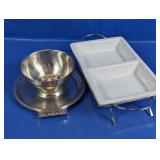 Stainless Serving Set & Ceramic Divided Tray