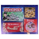 (4) Hasbro Games Monopoly Scrabble Bingo Set