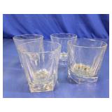 (4)Faceted Lowball Whiskey Glasses Set