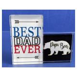 Acrylic Best Dad Ever & Papa Bear Blocks