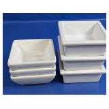 White Square Ceramic Dipping Bowls