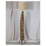 Rustic Driftwood Floor Lamp w/Burlap Shade