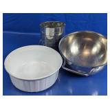 Metal Flour Sifter and Baking Bowl Set