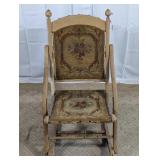 (1) Vintage Wooden Child Rocking Chair