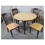 Round Wood Dining Table with Chairs