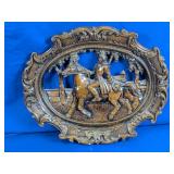 (1) Ornate Horse & Rider Wall Plaque