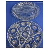 (2) Cut Glass Serving Plates