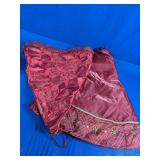 Red Beaded Snowflake Christmas Tree Skirt Lot