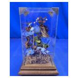 Glass Floral Display Case Butterfly Decor