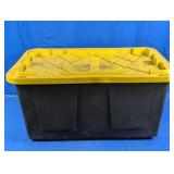 Plastic Storage Tote Bin w/ Yellow Lid