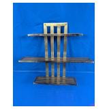 Vintage Brass Tone 3-Tier Wall Mounted Shelf