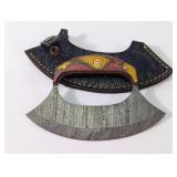 (1) NY Bladesmith Damascus Ulu Knife