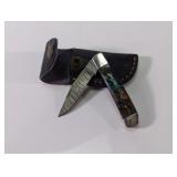 (1) NY Bladesmith Damascus Pocket Knife