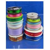 Assorted Grosgrain and Satin Ribbon Spool Lot