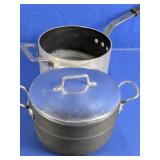 (2)Commercial Non-Stick Pot & Saucepan Duo