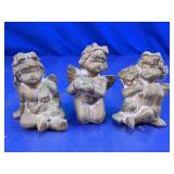 (3) Cherub Angel Figurines  Decorative Ceramic
