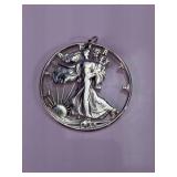 WWII Era U.S. Walking Liberty Cut Out Pendant