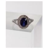 925 Sterling Silver and Sapphire Ring
