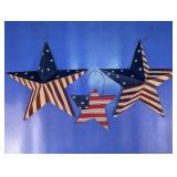Patriotic American Flag Metal Star Ornaments