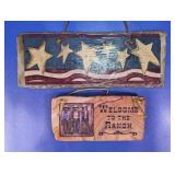 Patriotic Wall Decor & Thirstystone Plaque Lot