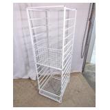 White Metal Storage Rack with Baskets