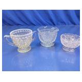 Assorted Glass Creamer and Sugar Bowl Set