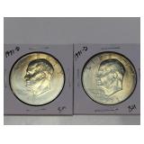 (2) 1971-D U.S. Eisenhower Dollars