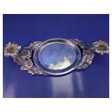 Vintage Pewter Floral Double Taper Candle Holder