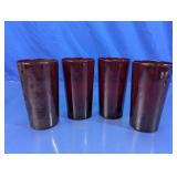 Deep Ruby Red Glass Tumblers
