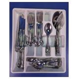 Stainless Flatware Set with Storage Tray