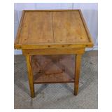 Vintage Wooden Side Table w/ Lower Shelf