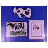 Cow Themed Wall Decor Set of 3